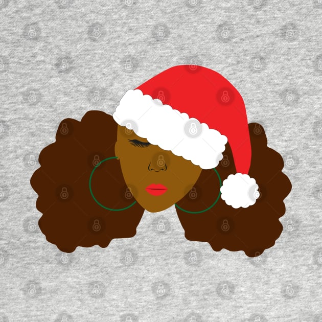 Afro Puffs Santa Hat Christmas by blackartmattersshop